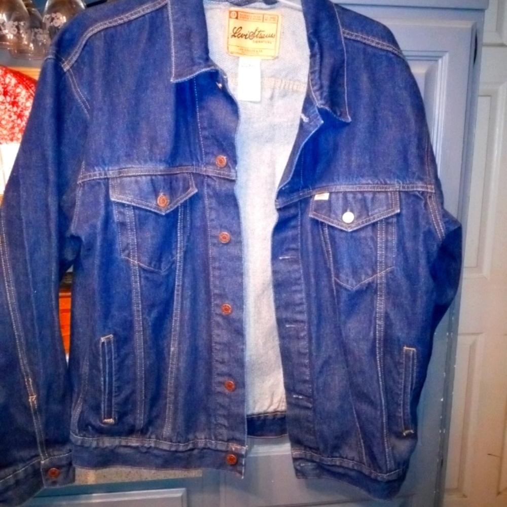 Levi's Dark Blue Denim Jacket with Button Front